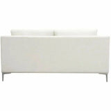 Loose Back Loveseat White Linen Silver Leg - LOOMLAN - Diamond Sofa - Sofas & Loveseats