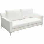 Loose Back Loveseat White Linen Silver Leg - LOOMLAN - Diamond Sofa - Sofas & Loveseats