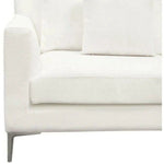 Loose Back Loveseat White Linen Silver Leg - LOOMLAN - Diamond Sofa - Sofas & Loveseats