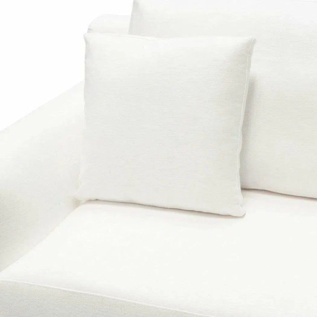 Loose Back Loveseat White Linen Silver Leg - LOOMLAN - Diamond Sofa - Sofas & Loveseats