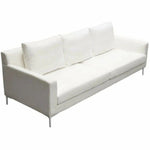 Loose Back Sofa White Linen Silver Leg - LOOMLAN - Diamond Sofa - Sofas & Loveseats