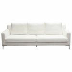 Loose Back Sofa White Linen Silver Leg - LOOMLAN - Diamond Sofa - Sofas & Loveseats