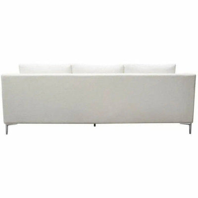 Loose Back Sofa White Linen Silver Leg - LOOMLAN - Diamond Sofa - Sofas & Loveseats