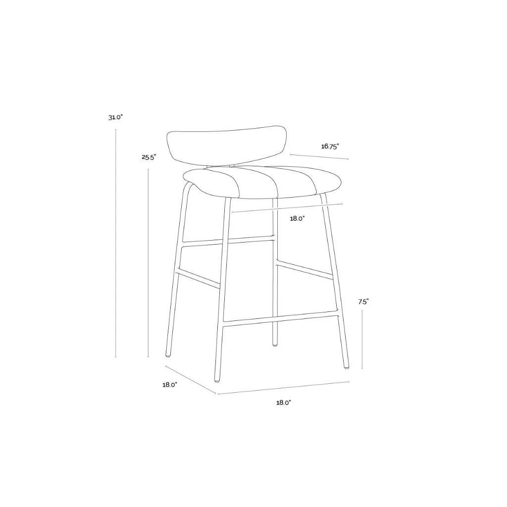 Lorelei Leather Counter Stool - LOOMLAN - Counter Stools