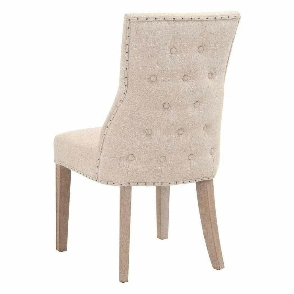 Lourdes Dining Chair 2PC Bisque French Linen - LOOMLAN - Essentials For Living - Dining Chairs