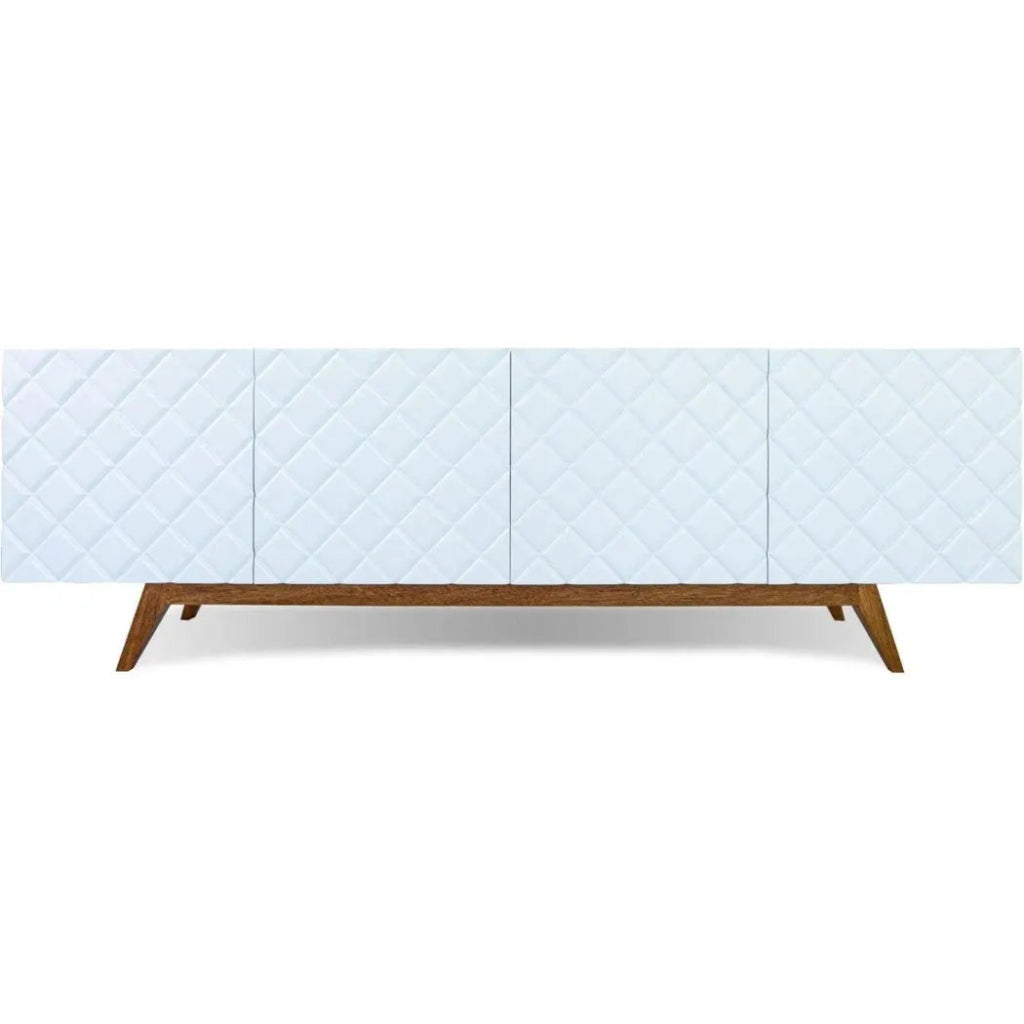 Low Profile White TV Stand DiamondCabinet - LOOMLAN - Victor Betancourt - Sideboards