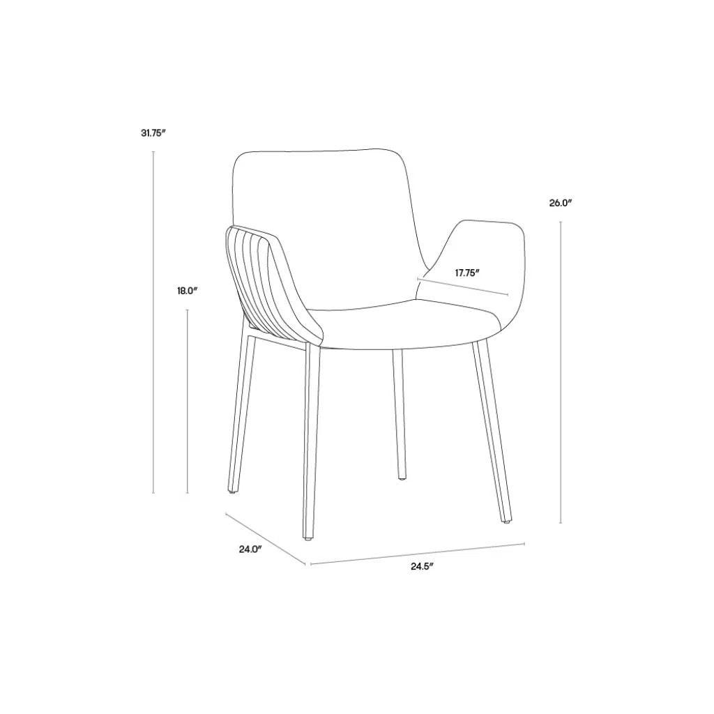 Lucano Fabric Dining Armchair - LOOMLAN - Dining Chairs