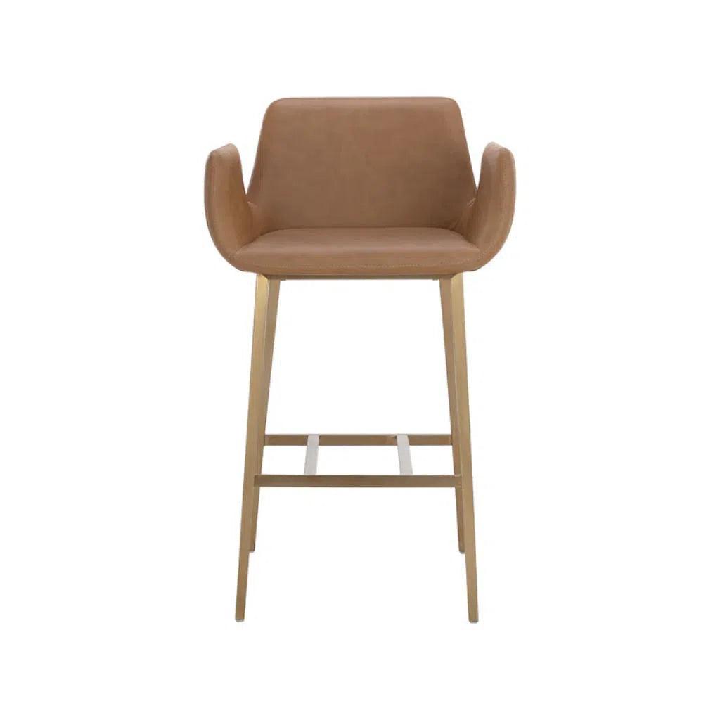 Lucano Leather Barstool - LOOMLAN - Bar Stools