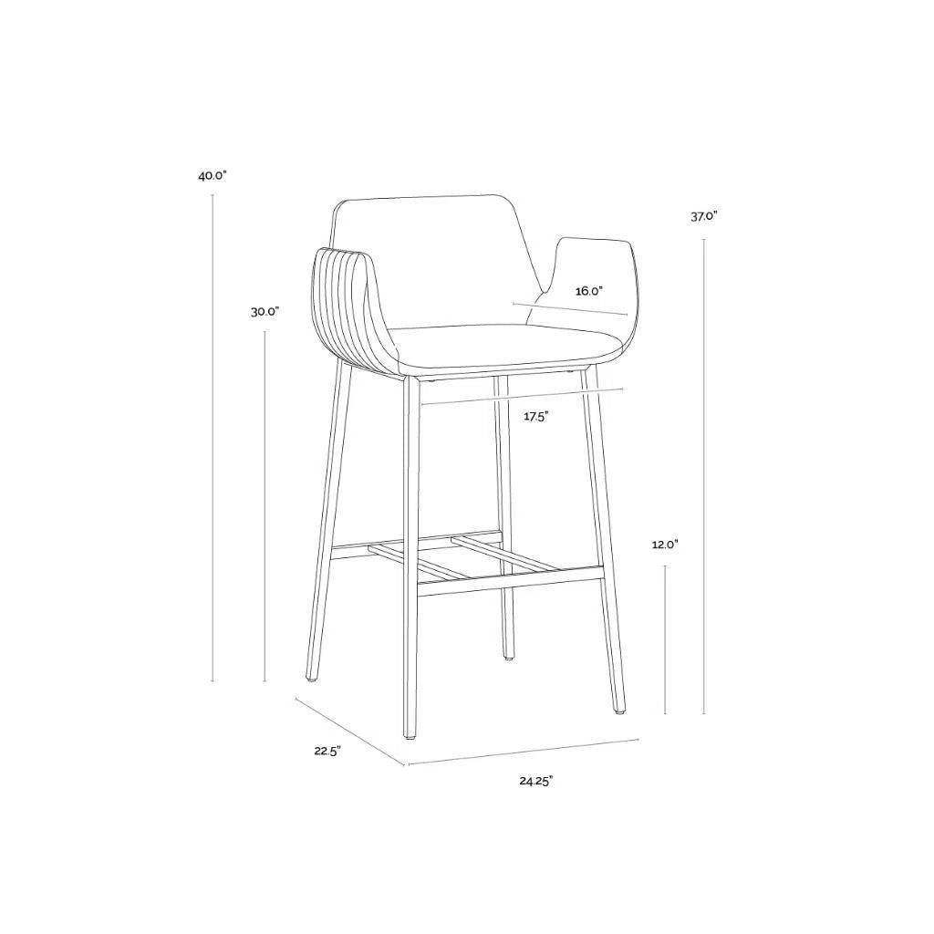 Lucano Leather Barstool - LOOMLAN - Bar Stools