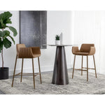 Lucano Leather Barstool - LOOMLAN - Bar Stools