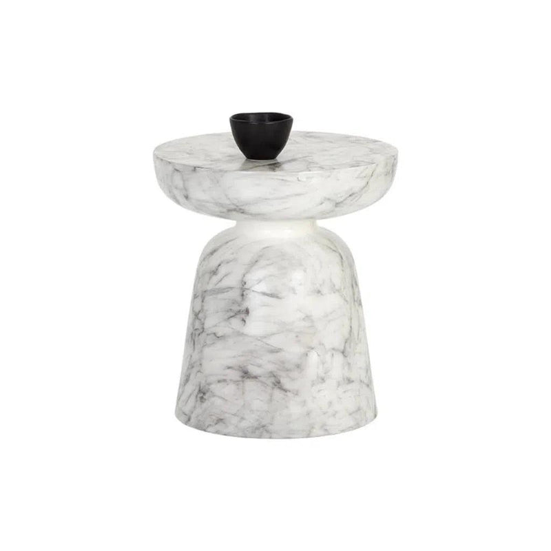 Lucida Concrete Outdoor Round End Table - LOOMLAN - SUNPAN - Outdoor Side Tables