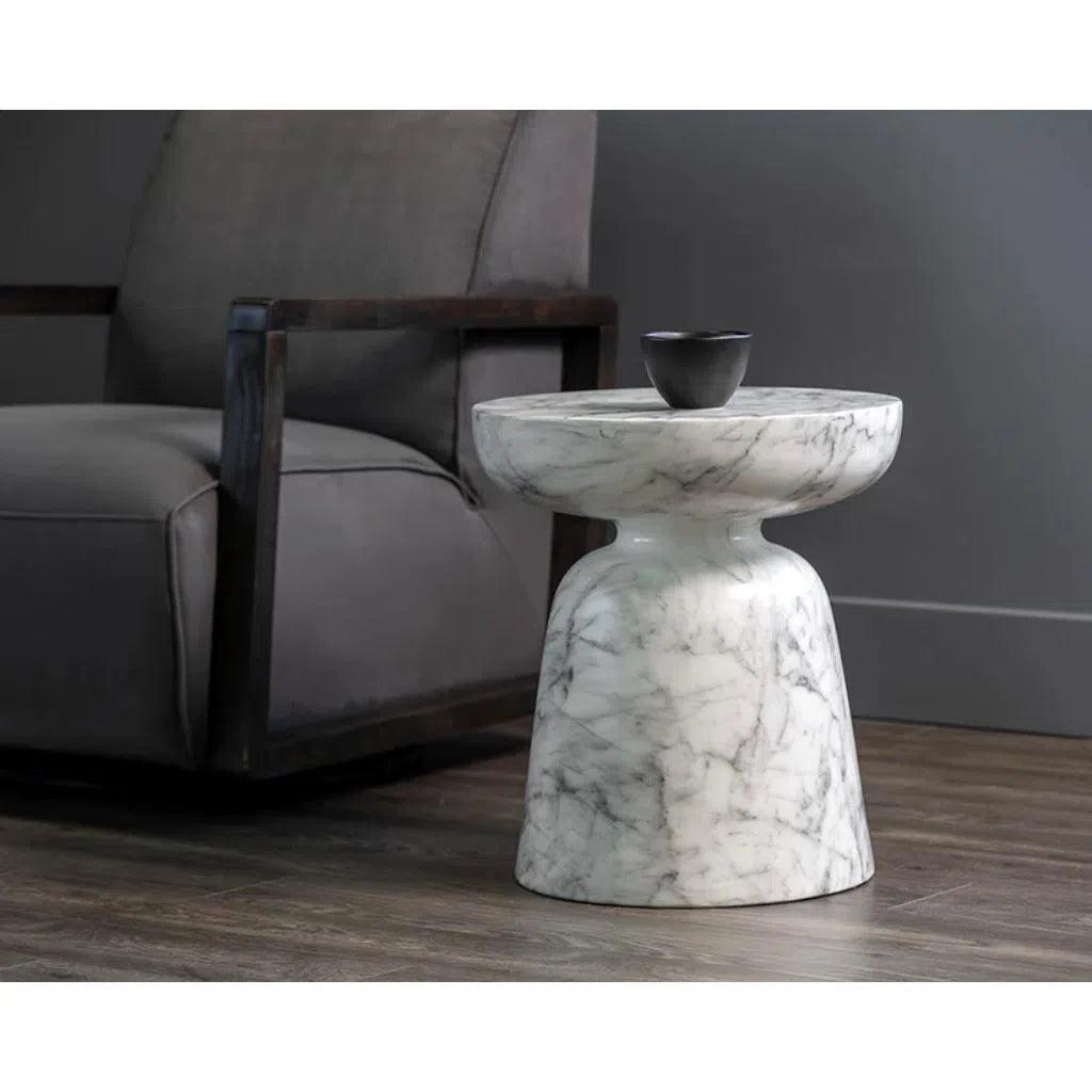 Lucida Concrete Outdoor Round End Table - LOOMLAN - Outdoor Side Tables