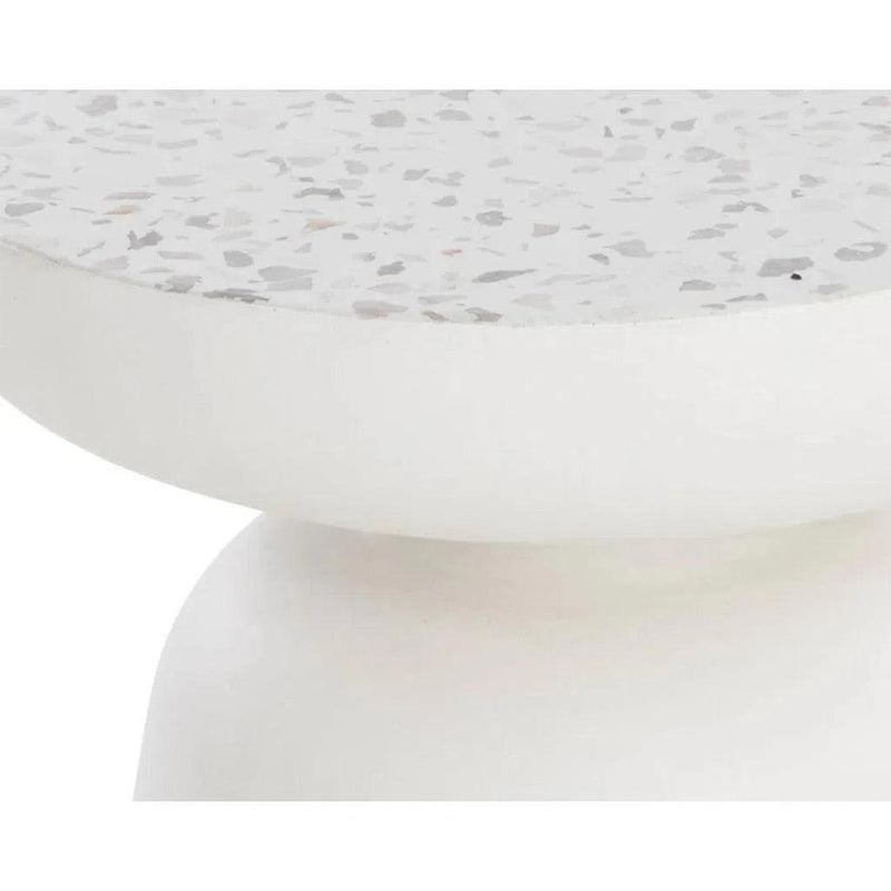 Lucida Concrete Outdoor Round End Table - LOOMLAN - SUNPAN - Outdoor Side Tables