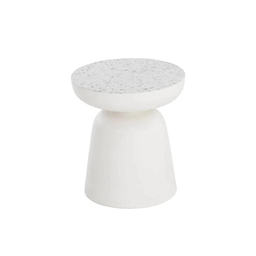 Lucida Concrete Outdoor Round End Table - LOOMLAN - Outdoor Side Tables