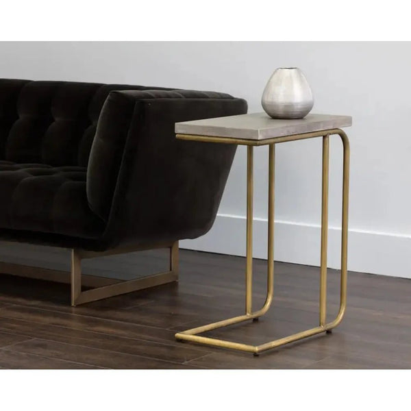 Lucius Concrete Topped Rectangular End Table - LOOMLAN - SUNPAN - Side Tables
