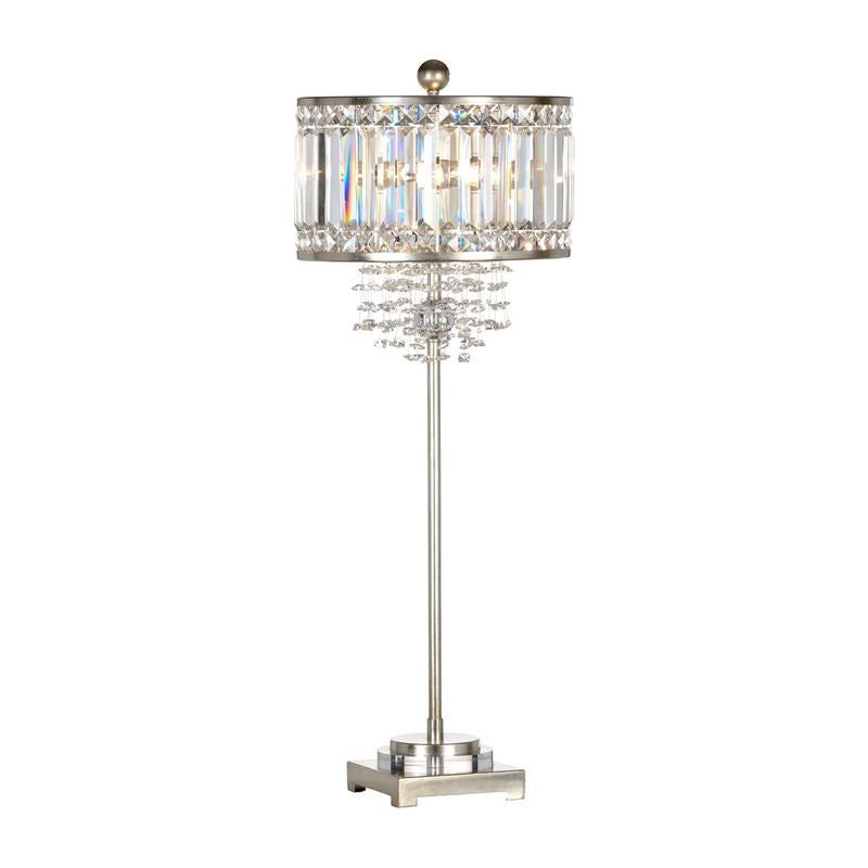 Luxe Silver Leaf And Crystal Shade Table Lamp - LOOMLAN - Wildwood - Table Lamps