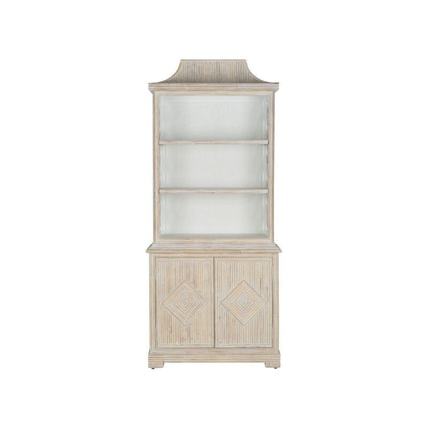 Lyford Cay Whitewashed Bamboo Bookcase - LOOMLAN - Chelsea House - Bookcases