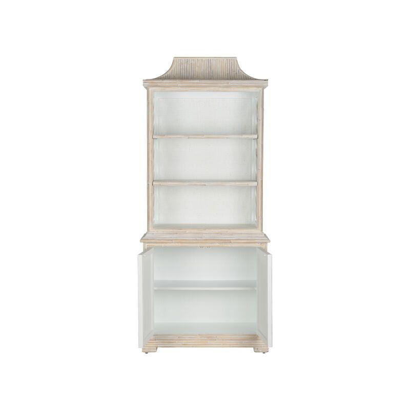 Lyford Cay Whitewashed Bamboo Bookcase - LOOMLAN - Chelsea House - Bookcases
