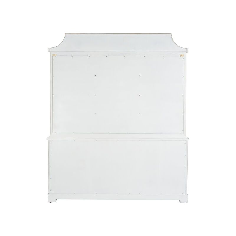Lyford Cay Whitewashed Bamboo Breakfront - LOOMLAN - Chelsea House - Bookcases