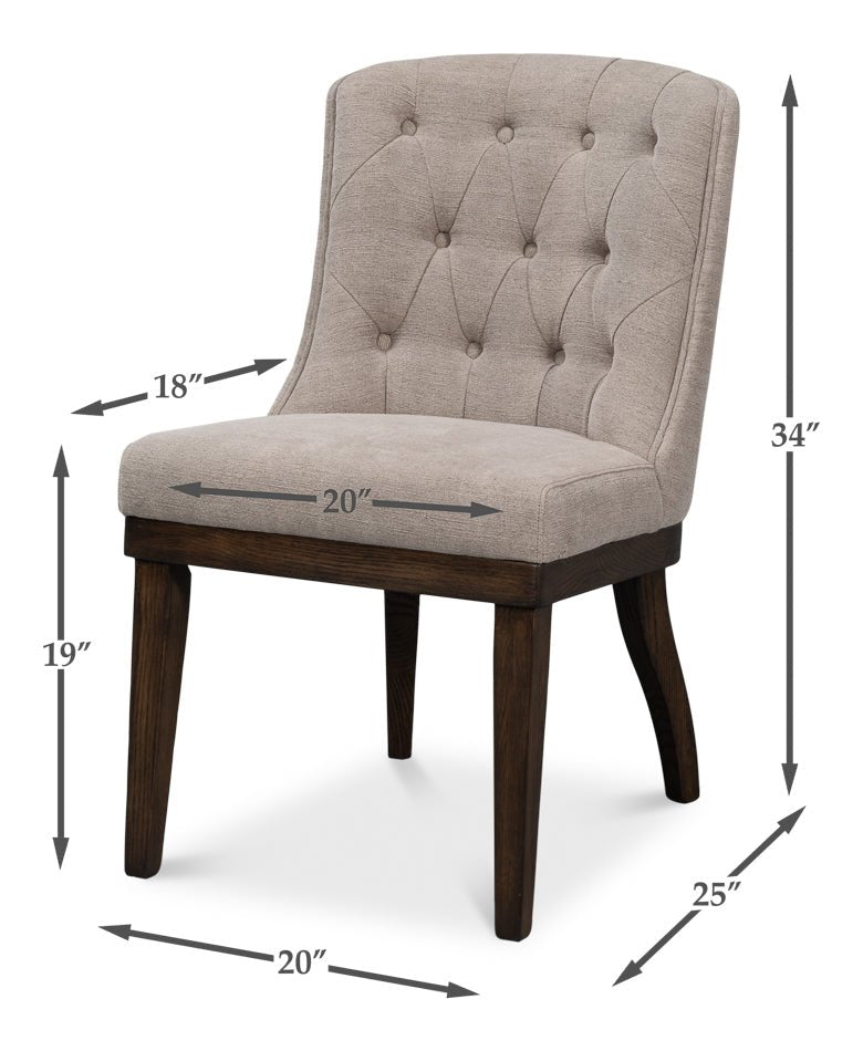 Lyra Fabric Armless Dining Chair - LOOMLAN - Sarreid - Dining Tables