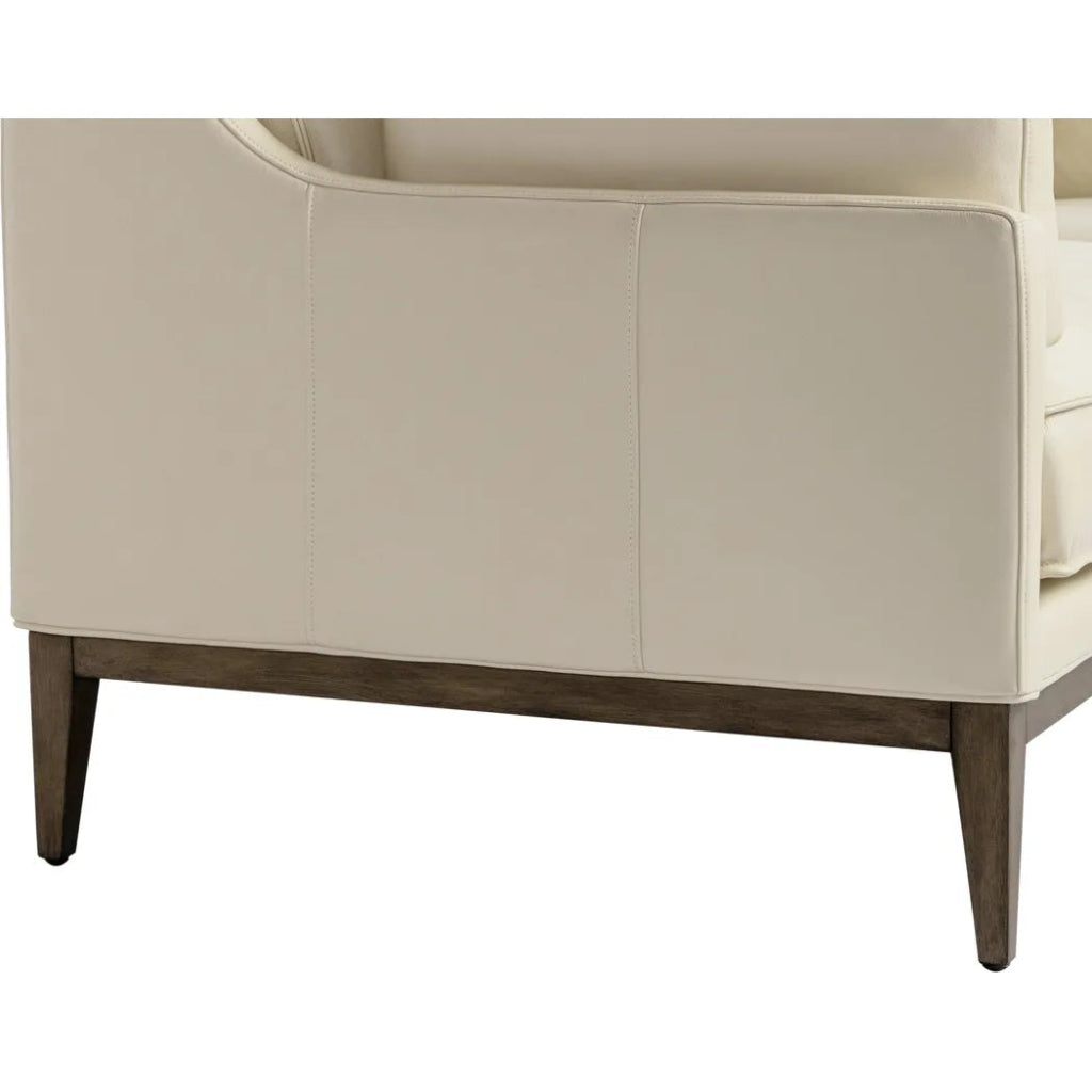 Mackenzie Sofa Astoria Cream Leather Wood Legs - LOOMLAN - SUNPAN - Sofas & Loveseats