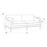 Mackenzie Sofa Astoria Cream Leather Wood Legs - LOOMLAN - SUNPAN - Sofas & Loveseats