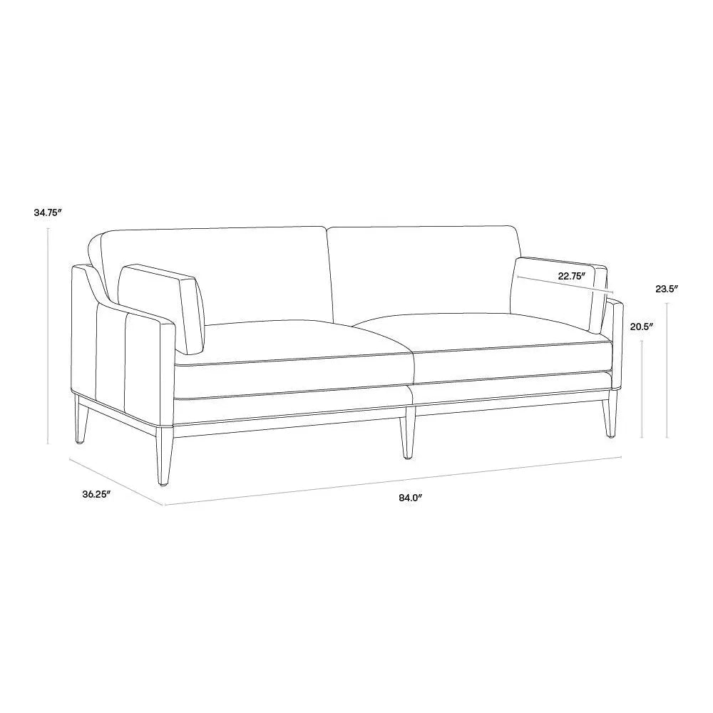 Mackenzie Sofa Astoria Cream Leather Wood Legs - LOOMLAN - SUNPAN - Sofas & Loveseats