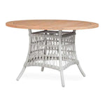 Mackinac Teak & Wicker Round TeakUmbrella Dining Table - LOOMLAN - Lloyd Flanders - Outdoor Dining Tables