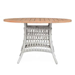 Mackinac Teak & Wicker Round TeakUmbrella Dining Table - LOOMLAN - Lloyd Flanders - Outdoor Dining Tables