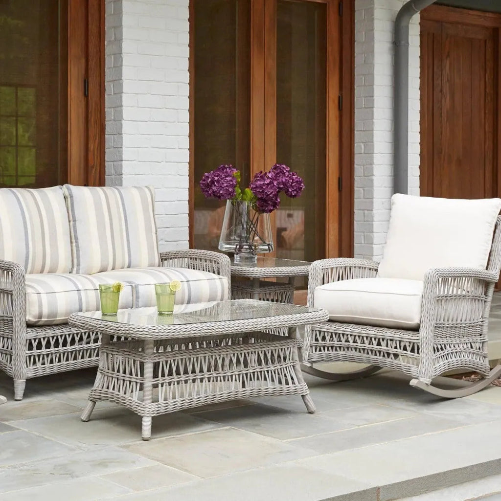 Mackinac Wicker All Weather Square End Table - LOOMLAN - Lloyd Flanders - Outdoor Side Tables