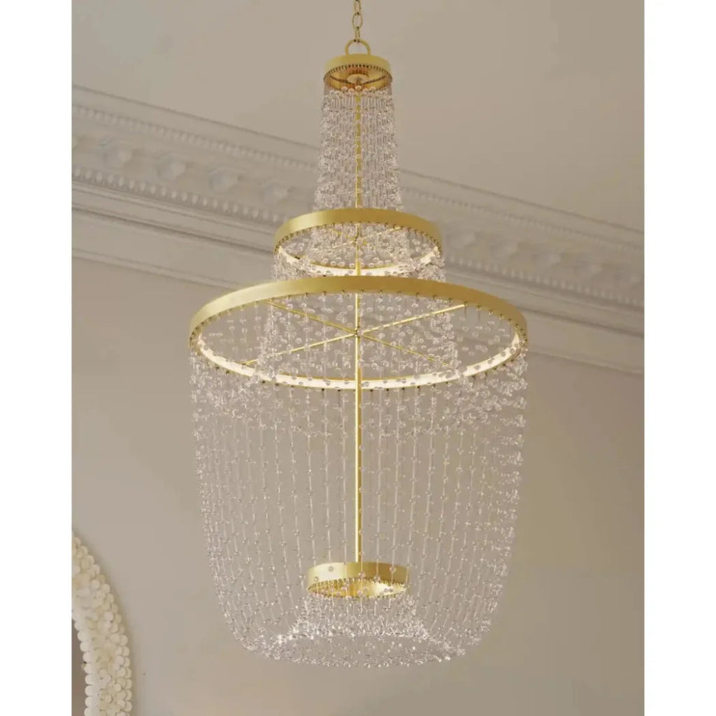 Mademoiselle Wrought Iron d Gold Chandelier - LOOMLAN - Currey & Co - Chandeliers