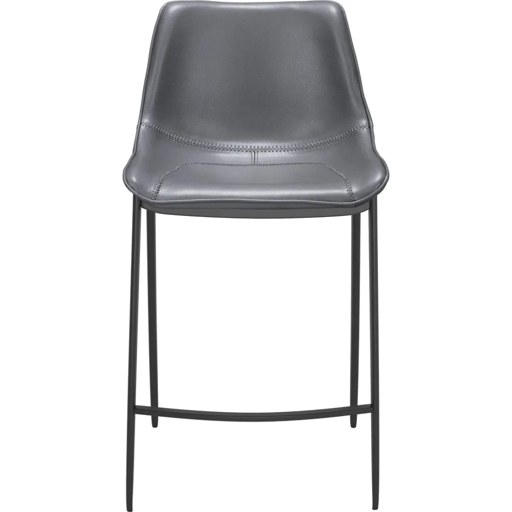 Magnus Counter Stool 2PC Dark Gray & Black - LOOMLAN - Zuo Modern - Counter Stools