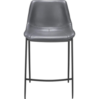 Magnus Counter Stool 2PC Dark Gray & Black - LOOMLAN - Zuo Modern - Counter Stools