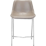 Magnus Counter Stool 2PC Gray & Silver - LOOMLAN - Zuo Modern - Counter Stools