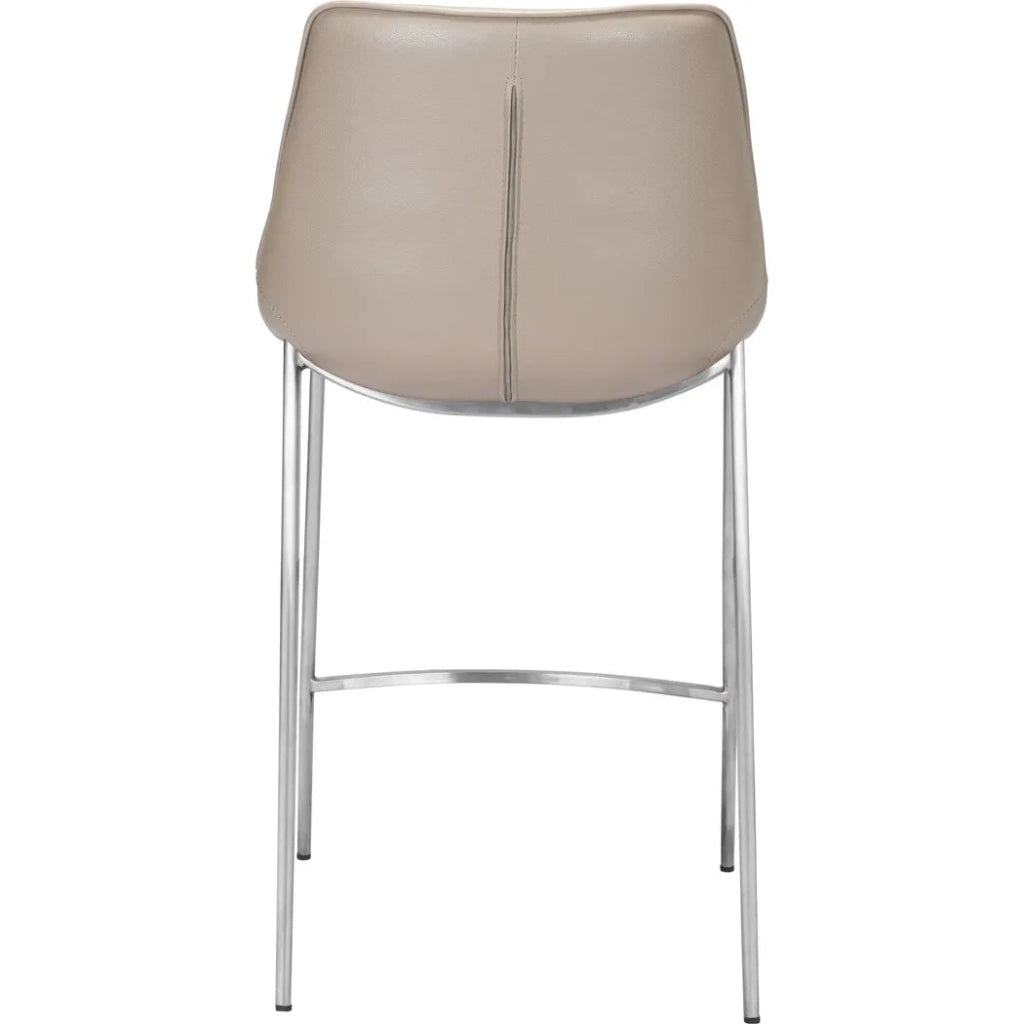 Magnus Counter Stool 2PC Gray & Silver - LOOMLAN - Zuo Modern - Counter Stools