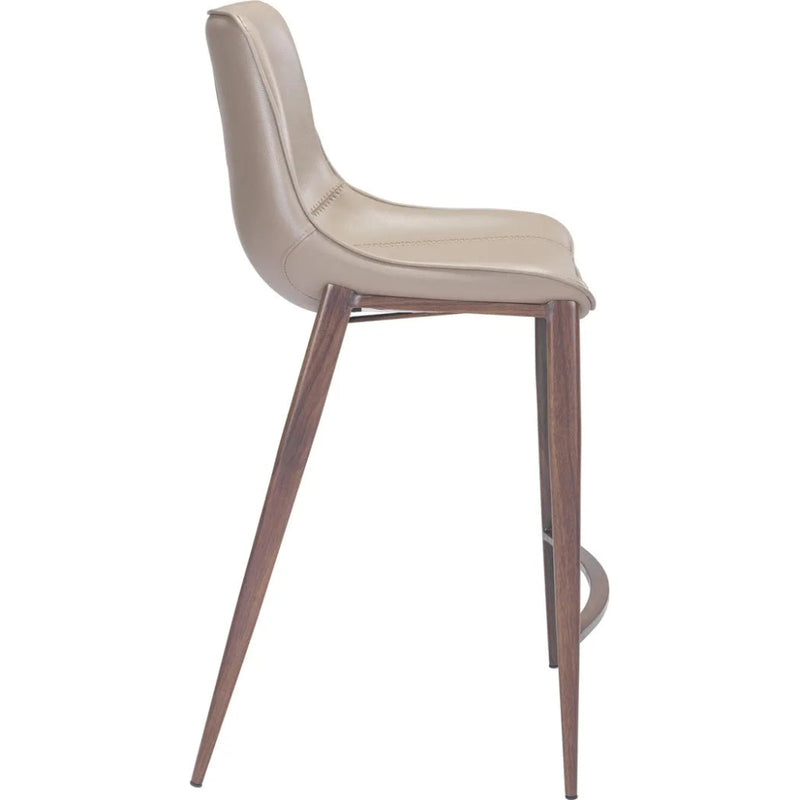 Magnus Counter Stool 2PC Gray & Walnut - LOOMLAN - Zuo Modern - Counter Stools