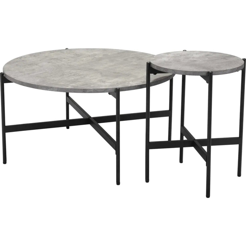 Malo Coffee Table Set Gray & Black - LOOMLAN - Zuo Modern - Coffee Tables