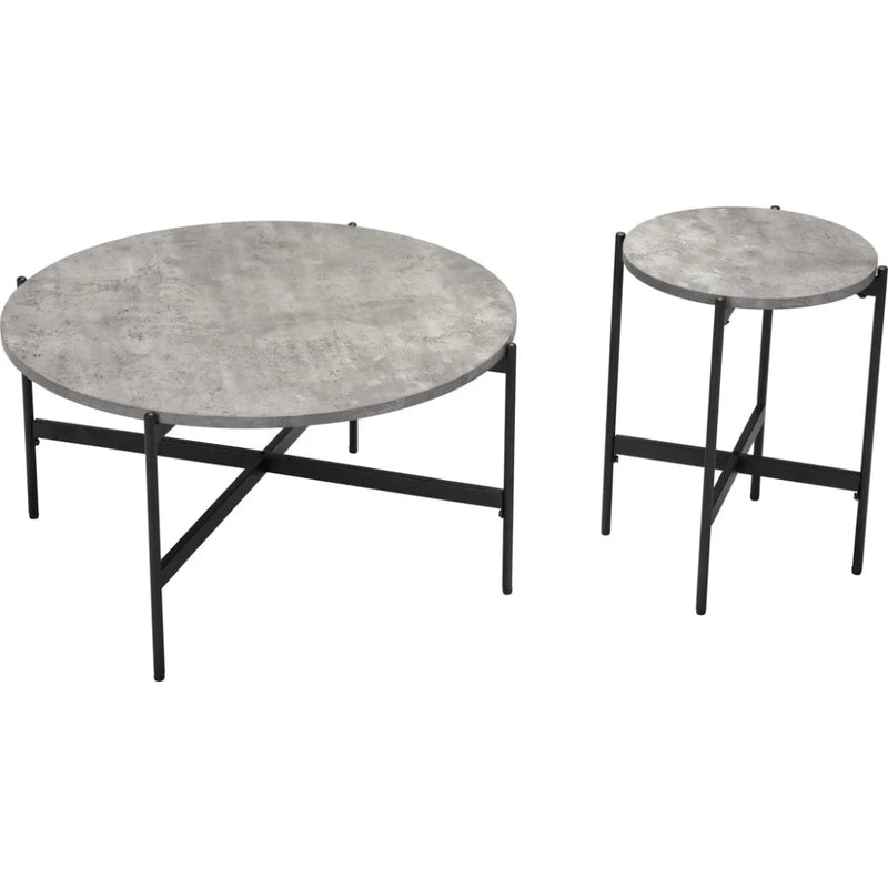 Malo Coffee Table Set Gray & Black - LOOMLAN - Zuo Modern - Coffee Tables