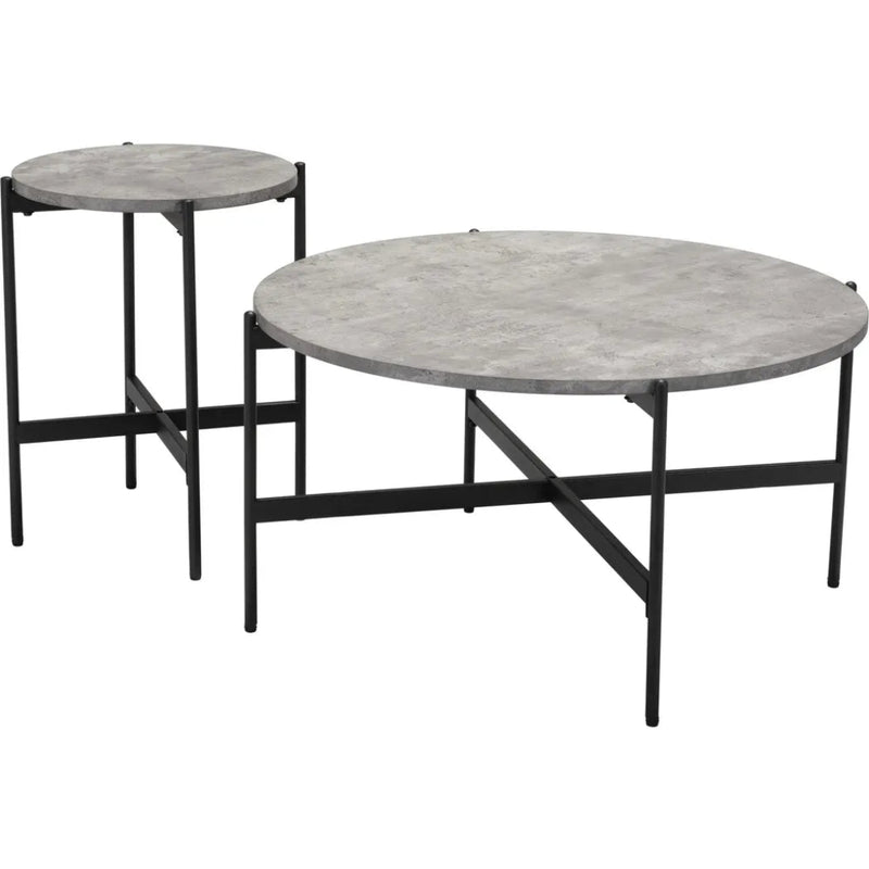 Malo Coffee Table Set Gray & Black - LOOMLAN - Zuo Modern - Coffee Tables