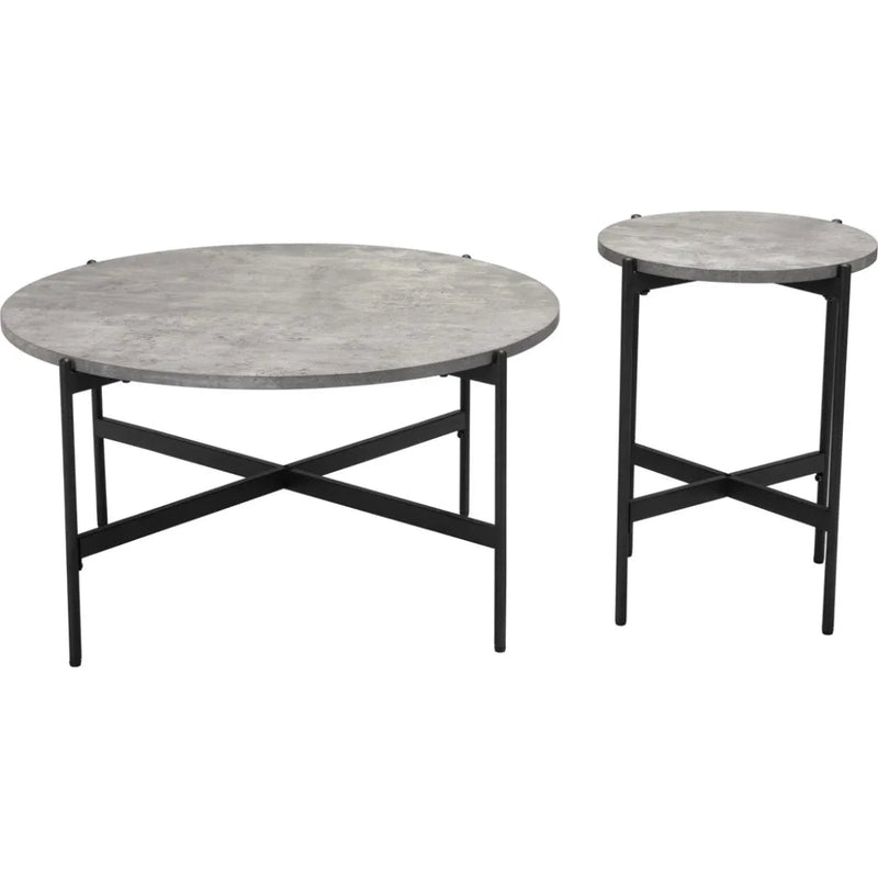 Malo Coffee Table Set Gray & Black - LOOMLAN - Zuo Modern - Coffee Tables