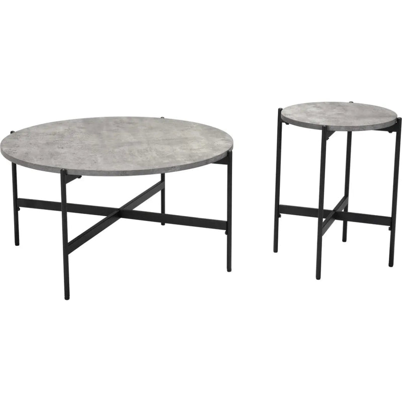 Malo Coffee Table Set Gray & Black - LOOMLAN - Zuo Modern - Coffee Tables