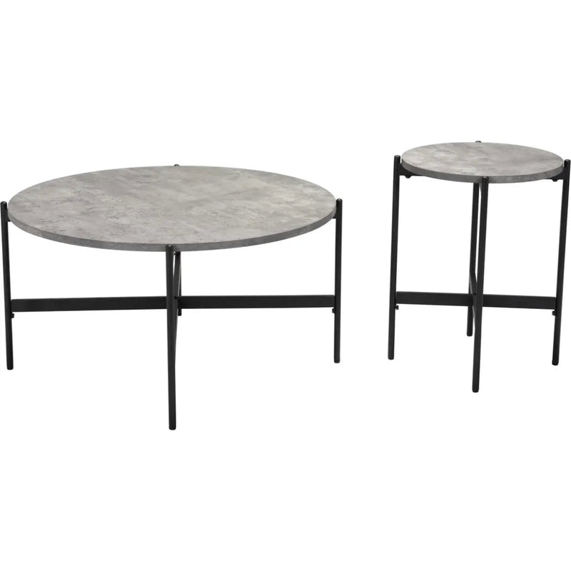 Malo Coffee Table Set Gray & Black - LOOMLAN - Zuo Modern - Coffee Tables