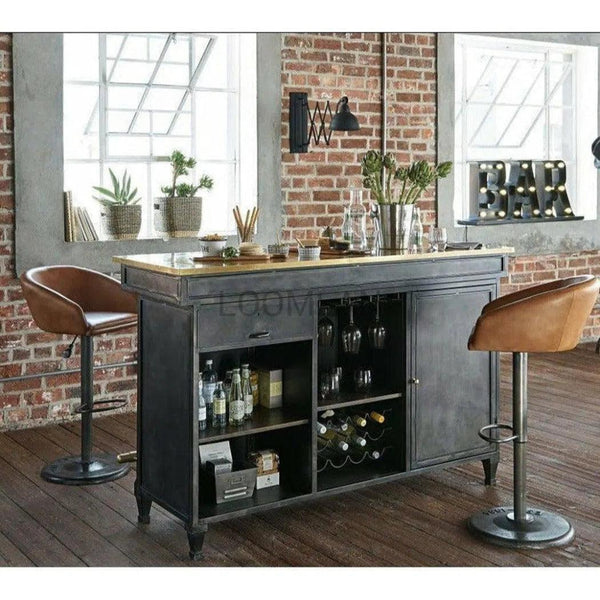 Mancave Wine Bar with Wine Rack - LOOMLAN - LOOMLAN - Home Bar Islands