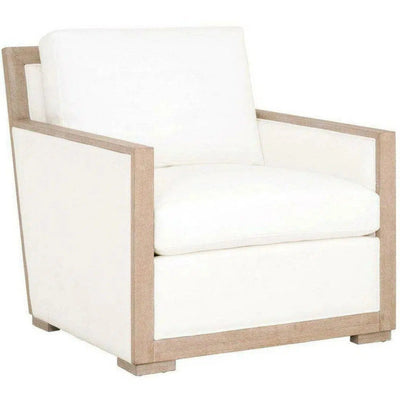 Manhattan Wood Trim Sofa Chair LiveSmart White - LOOMLAN - Essentials For Living - Club Chairs