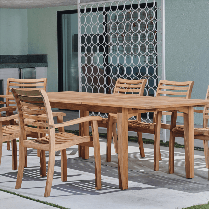 Manorhouse Teak Patio Rectangular Dining Set 7PC - LOOMLAN - HiTeak - Outdoor Dining Sets