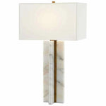 Marble Antique Brass Khalil Table Lamp - LOOMLAN - Currey & Co - Table Lamps