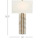 Marble Antique Brass Khalil Table Lamp - LOOMLAN - Currey & Co - Table Lamps