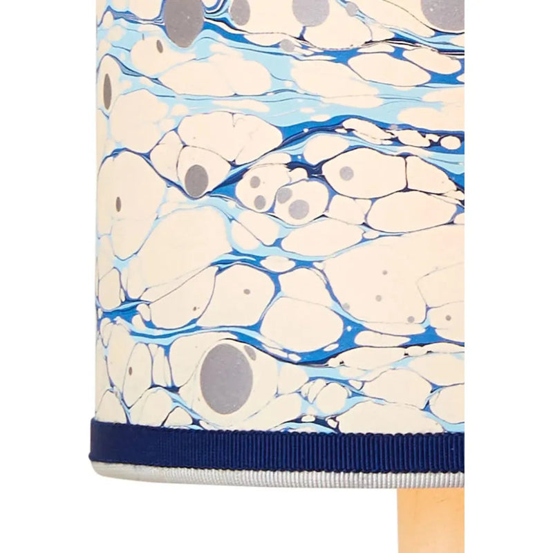 Marble Blue Lace Paper Drum Chandelier Shade - LOOMLAN - Currey & Co - Chandeliers