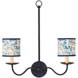 Marble Blue Lace Paper Drum Chandelier Shade - LOOMLAN - Currey & Co - Chandeliers