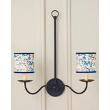 Marble Blue Lace Paper Drum Chandelier Shade - LOOMLAN - Currey & Co - Chandeliers